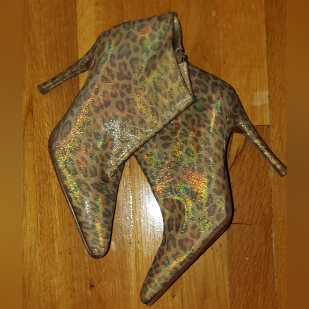 Leopard Print Stiletto Ankle Boots